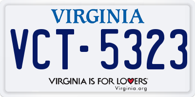 VA license plate VCT5323
