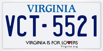 VA license plate VCT5521