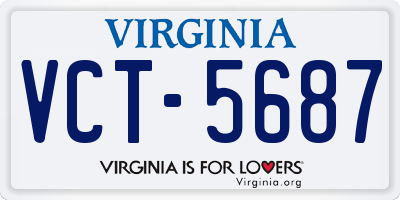 VA license plate VCT5687