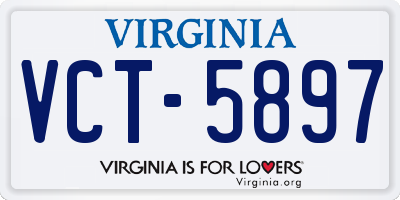 VA license plate VCT5897