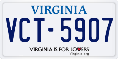 VA license plate VCT5907