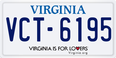VA license plate VCT6195