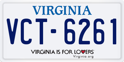 VA license plate VCT6261