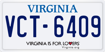 VA license plate VCT6409