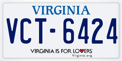 VA license plate VCT6424