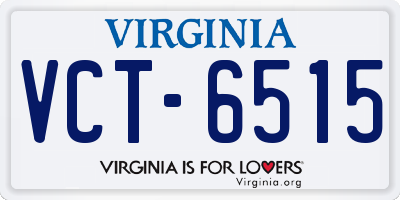 VA license plate VCT6515