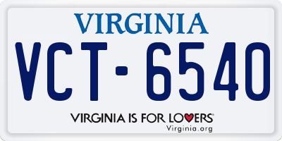 VA license plate VCT6540