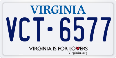 VA license plate VCT6577
