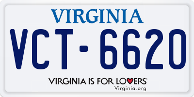 VA license plate VCT6620