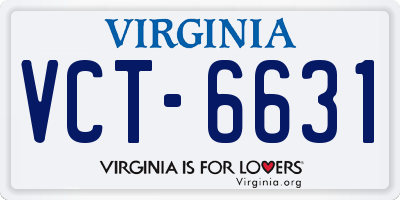 VA license plate VCT6631