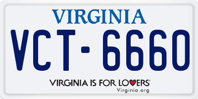 VA license plate VCT6660