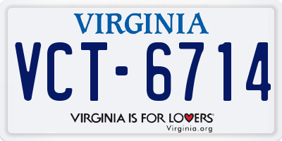 VA license plate VCT6714