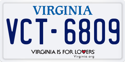 VA license plate VCT6809