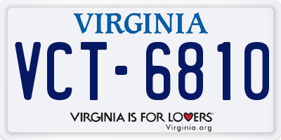 VA license plate VCT6810