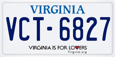 VA license plate VCT6827
