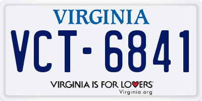 VA license plate VCT6841