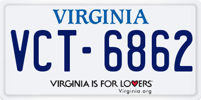 VA license plate VCT6862