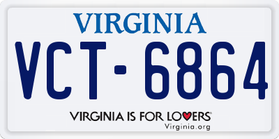 VA license plate VCT6864