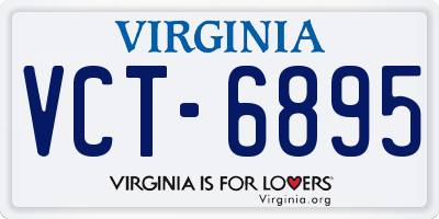VA license plate VCT6895