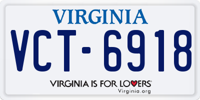 VA license plate VCT6918