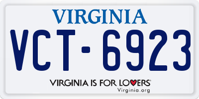 VA license plate VCT6923