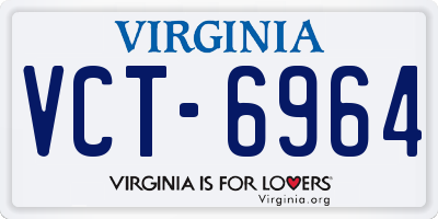 VA license plate VCT6964