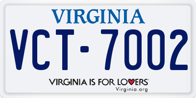 VA license plate VCT7002