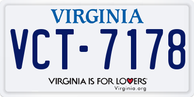 VA license plate VCT7178