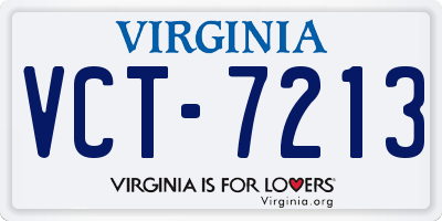 VA license plate VCT7213