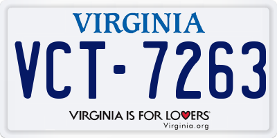 VA license plate VCT7263