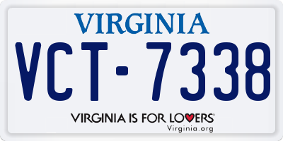 VA license plate VCT7338