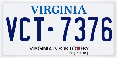 VA license plate VCT7376