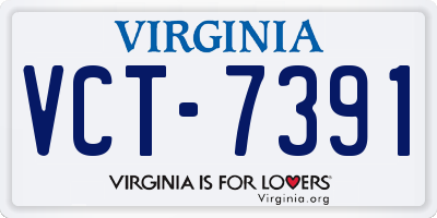 VA license plate VCT7391