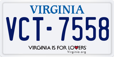 VA license plate VCT7558