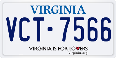 VA license plate VCT7566