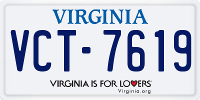 VA license plate VCT7619