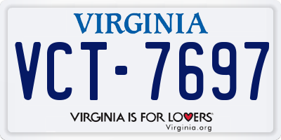 VA license plate VCT7697