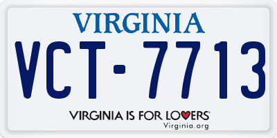 VA license plate VCT7713