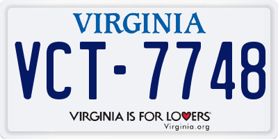 VA license plate VCT7748