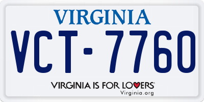 VA license plate VCT7760