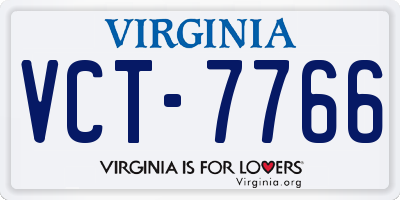 VA license plate VCT7766