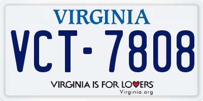 VA license plate VCT7808