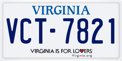VA license plate VCT7821