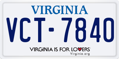VA license plate VCT7840