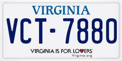VA license plate VCT7880
