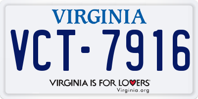 VA license plate VCT7916