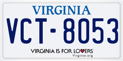 VA license plate VCT8053