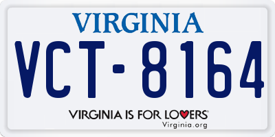 VA license plate VCT8164