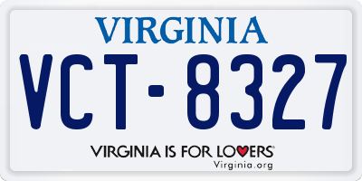 VA license plate VCT8327