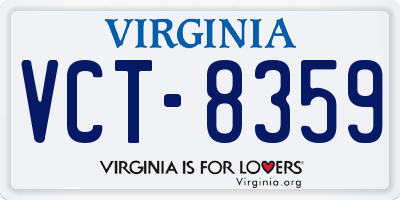 VA license plate VCT8359